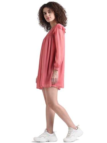 ONLY Women's Polyester Modern Above The Knee Dress (15331434-Slate Rose_Slate