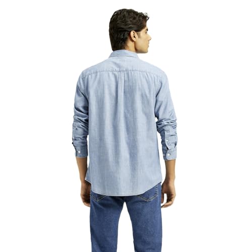 Levi's Men's Solid Slim Fit Shirt Blue