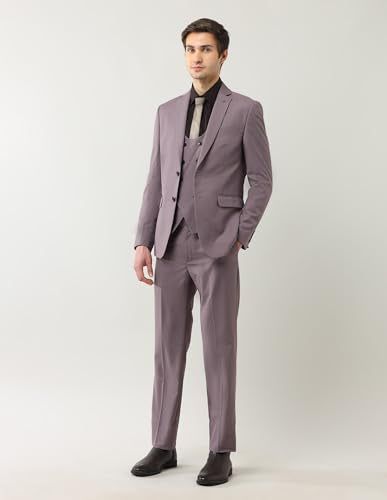 Arrow Men's Polyester Business Suit Pants Set (ARAJSU5567_Light Purple