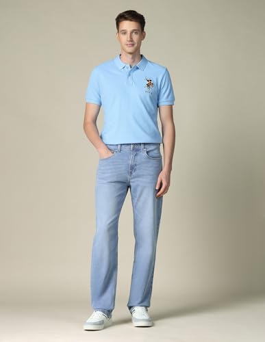 U.S. Polo Assn. Denim Co. Men's Shawn Relaxed Fit Blue Jeans (UDJENOE3055_Light Indigo_40)