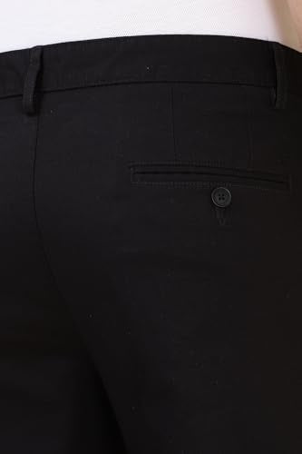 Men Black Solid Casual Trousers