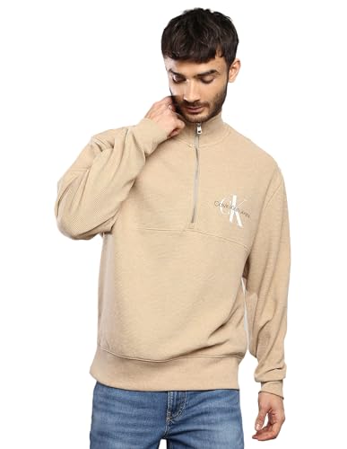 Clavin Klein Mens Beige Color Sweatshirt (XL)