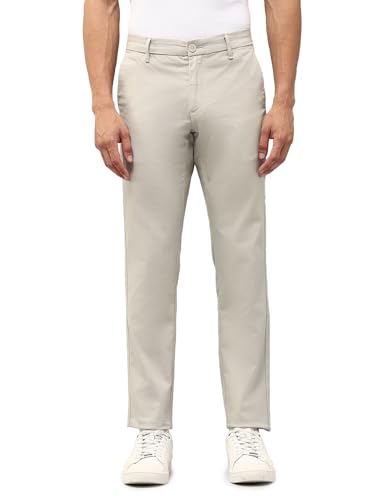 U.S.Polo Association Men's Textured Austin Slim Fit Trousers (USTRO014D_Ecru_40)