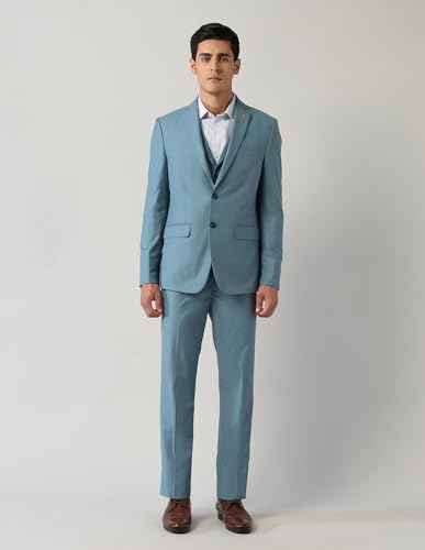 Arrow Men's Polyester Business Suit Pants Set (ARAJSU5532_Blue
