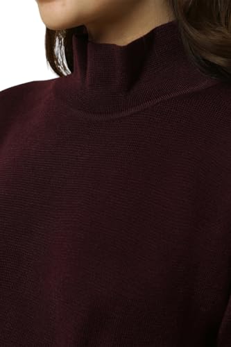 Allen Solly Women Maroon Textured Round Neck Casual Sweater