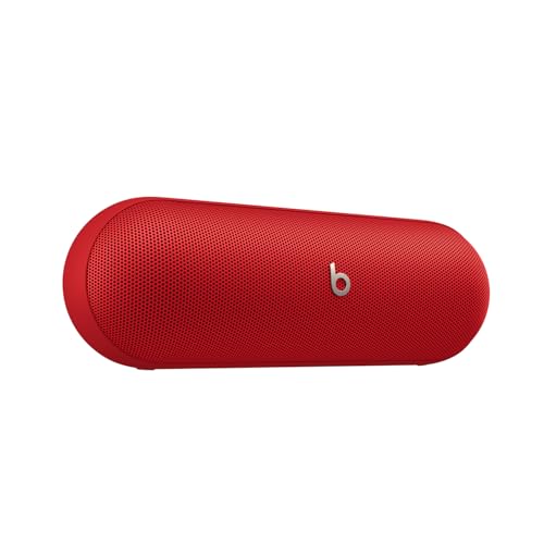 Beats Pill – Wireless Bluetooth Speaker and Portable Charger via USB-C – Up to 24 Hours Battery Life, IP67 Water Resistant, Apple & Android Compatible, Built-in Microphone – Statement Red
