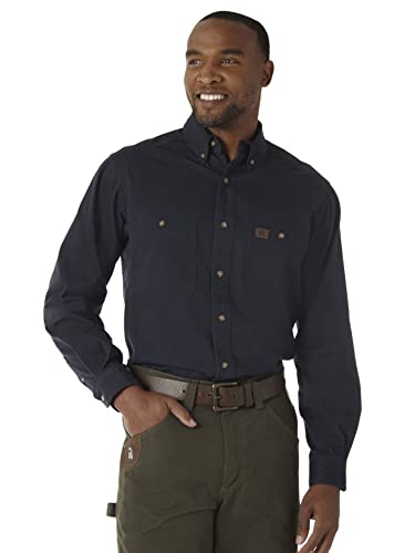 RIGGS WORKWEAR by Wrangler Men's Logger Shirt,Navy,X-Large