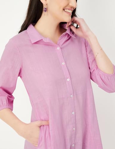 Max Women Solid Shirt Dress (MDDRS41006LAVENDER)_XS