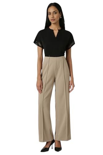 Van Heusen Women's Regular Casual Pants (VWKBPRGFM25529_Khaki