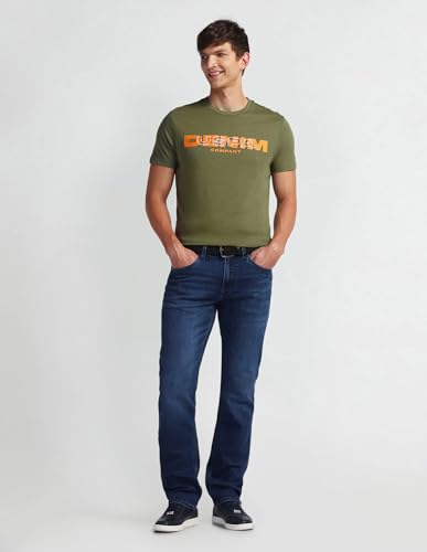 U.S. POLO ASSN. Mens Solid Half Sleeve Brand Carrier Round Neck T-Shirts (UDTSHS0897_Olive_L)