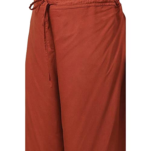 BIBA Polyester Women Printed Straight Salwar Kurta Dupatta(Skd5794_Rust_34)