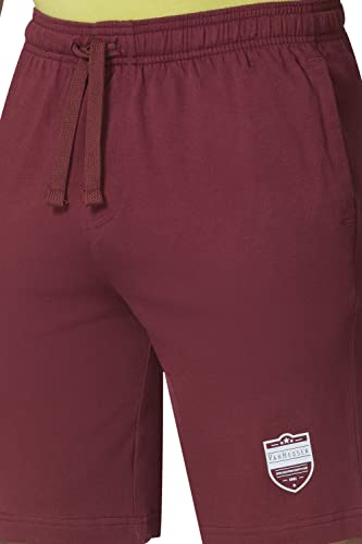 Van Heusen Men Shorts - 100% Combed Cotton - Drawstring Waist, Functional Pockets_57001_Wine_XL