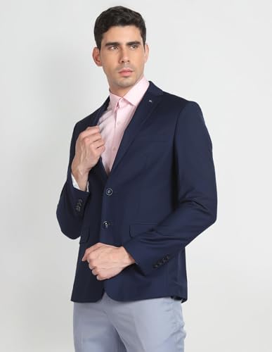 Arrow Men's Single Breasted Regular Blazer (ARAGBZ5084_Navy