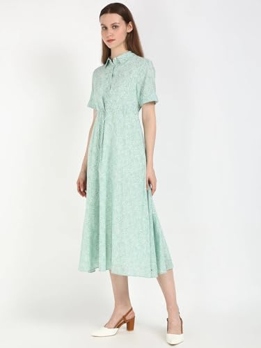 Cotton Spread Collar A-Line Dress