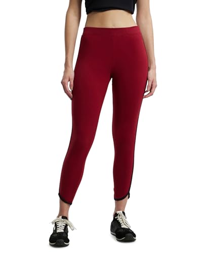 Jockey Women's Super Combed Cotton Elastane Stretch Leggings with Coin Pocket and Contrast Side Piping_Style_AW73_Rhubarb_L