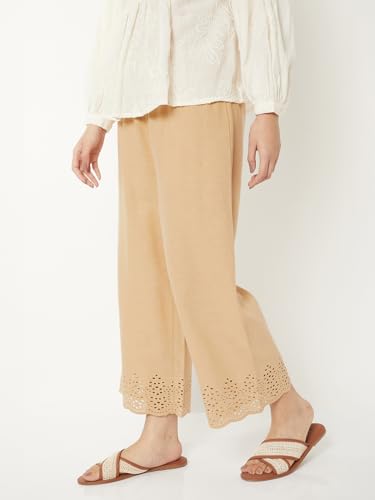 Max Women Schiffili Hem Palazzos (Beige_M)