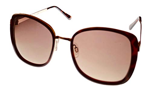 KENNETH COLE Sunglasses | Brown Lens | Havana Frame | Full Rim Square Shape Branded Latest and Stylish Non Polarized Eyewear | 100% UV Protection | Women Sunglasses| Size Medium | KC1396 54 52F