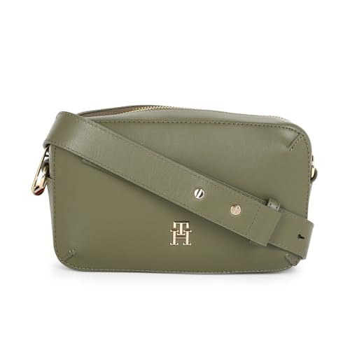 Tommy Hilfiger Solid Green Pu Crossbody Bag
