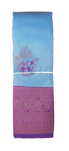 SREE KUMARAN Women's Kanchipuram Kubera Silk Pure Pattu Sarees – Royal Elephant Butta With Blouse