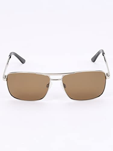 Skechers Men Aviator Silver Polarization Sunglasses, large