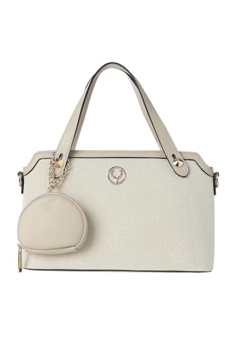 Allen Solly Woman Solid PU Structured Handheld Bag with Tasselled