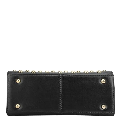 Da Milano Leather Sling Bag for Women - Silver & Black (LSB-02393)
