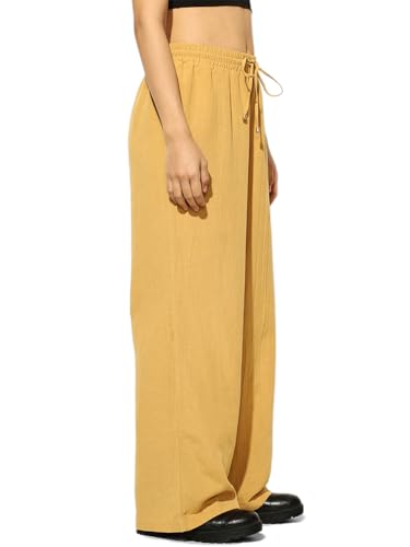 ONLY Women's Regular Fit High-Rise Mustard Pant
