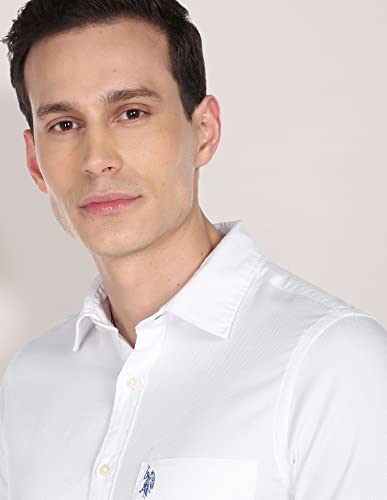 U.S. POLO ASSN. Cotton Men's Regular FiT-Shirts White L