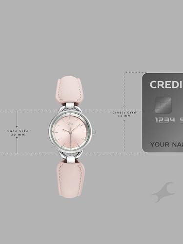 Fastrack Vyb Muse with Quartz Analog Pink Dial Steel PU Leather & Alloy Strap Watch for Girls - FV60114SD01W