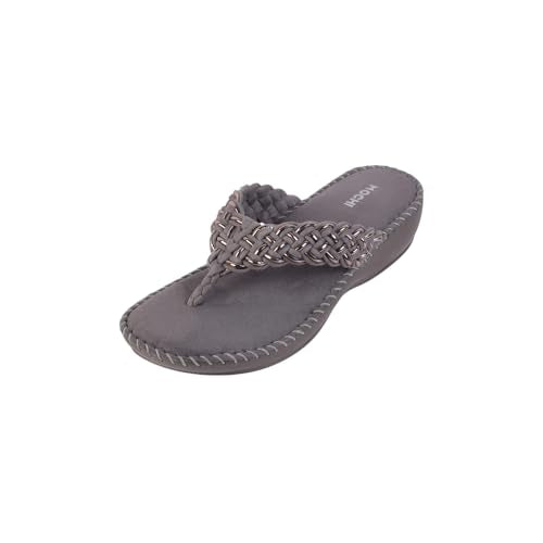 Mochi Women Grey Thong Comfort Slip-on Sandal UK/4 EU/37 (44-151)