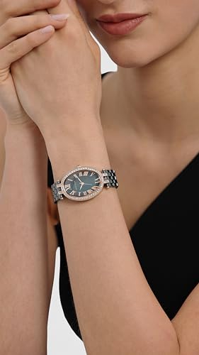 Anne Klein Quartz Analog Blue Dial Rose Gold with Blue Ceramic Strap Watch for Women