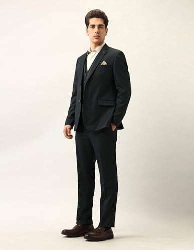 Arrow Men's Tailored Fit Ceremonial Three Piece Suit Dark Green