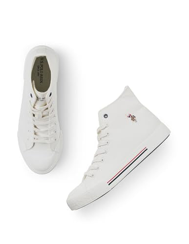 U.S. Polo Assn. Mens VLAIR 2.0 Mid Top Sneaker Off White