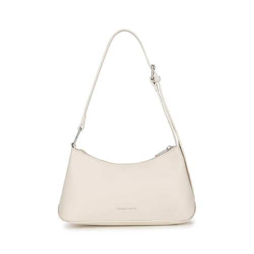Fastrack Buckle Up Off White Shoulder Bag | Faux Leather bag with Buckle Detail | Adjustable Strap Shoulder Bag with Zipper Closure & Organised Interior
