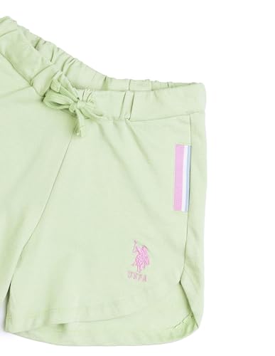 U.S. POLO ASSN. Girls Solid Regular Fit Shorts (UGSRT0126_Light Green_2-3Y)