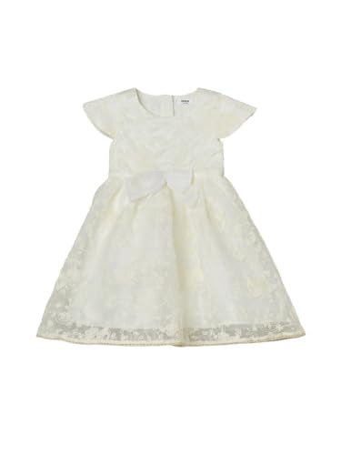 Max Girls Embroidered A-line Dress(White_3-4 Y)