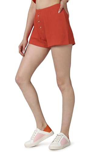 FOREVER 21 women's Boyfriend Shorts (598660_Orange