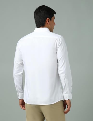 Arrow Men's White Solid Spread Collar Full Sleeve Formal Cotton Regular Fit Shirt (ARAJSH0932_White_38)