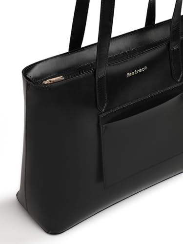 Fastrack PU Structured Tote Bag with Cut Work for Women, Girls and Ladies | College & Office Ready Tote Bag