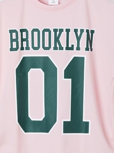 Max Girls Typographic Print T-Shirt (Pink_12-14 Y)