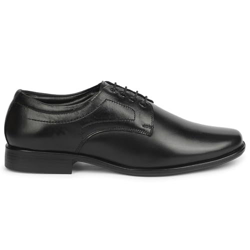 Liberty Fortune HML-54 Black Formal Lacing Derby Shoes for Men - 10