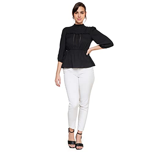 AND Women's Regular Blouse (EE23AB024TTR_BLACK