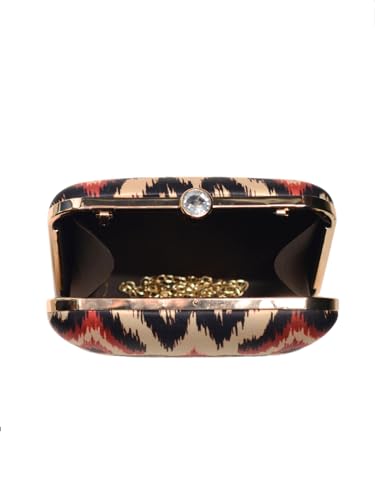 Artklim Black And Red Ikkat Printed Clutch