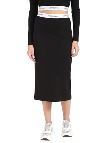 Tommy Hilfiger Slim-Fit Solid Mid Rise Skirt Black