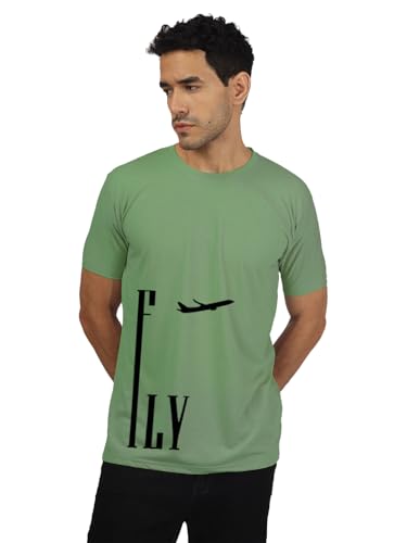 T-70 Men's Printed Round Neck Half Sleeves Poly-Cotton T-Shirt | Color - Mint Green | Size - 5XL (611)