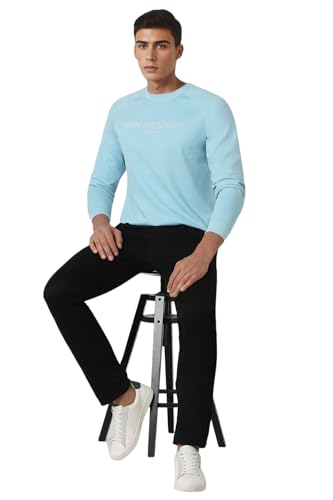 Van Heusen Men Blue Print Crew Neck Sweatshirt