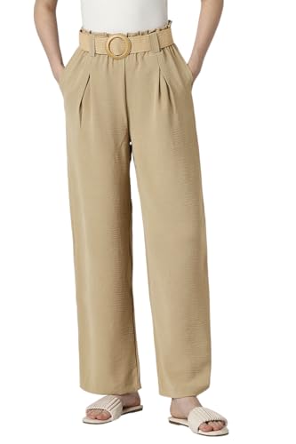 Van Heusen Women's Regular Casual Pants (VWTPURGPU16321_Beige