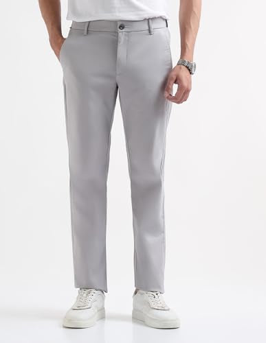 Arrow Sport Men's Twill Air Soft Trousers (ASAKTR2686_Grey_34)