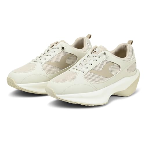 YOHO Women's Snofu Chunky Sneakers | Lightweight, Extra Soft Cushioned Insole with Shock Absorbing Sole | Casual Shoes for All Day Wear, Walking and Jogging for Woman/Ladies | Beige - UK 8