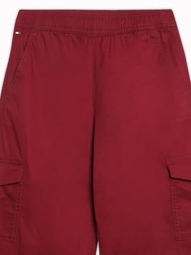 Girls Wide Leg Fit Solid Mid-Rise Cargo